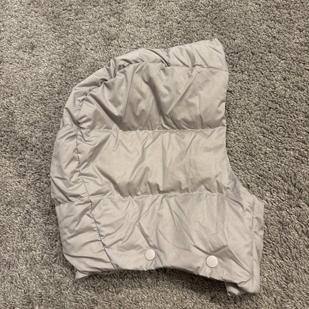 Lululemon Wunder Puff Goose Down Hood Only Removable Snap On Gray Big Logo